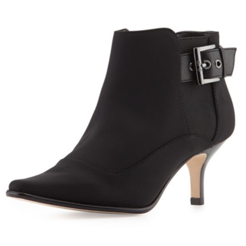 Donald J Pliner Black Longa Buckle Ankle Booties